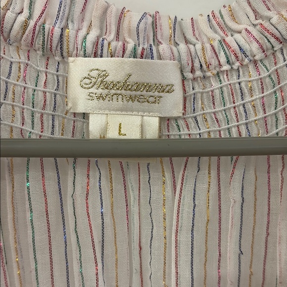 Shoshanna Tan Gold Bishop Sleeve Swim Coverup Size L - Picture 3 of 7